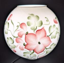 NOS! Vintage 9 Open Ball Glass Shade Hand Painted Floral GWTW 4 Fitter