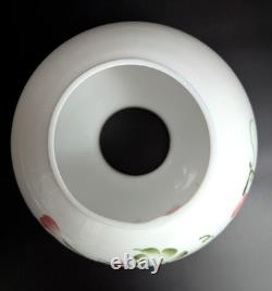 NOS! Vintage 9 Open Ball Glass Shade Hand Painted Floral GWTW 4 Fitter