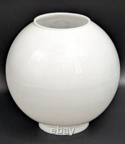 NOS! Vintage 9 Open Ball Glass Shade Hand Painted Floral GWTW 4 Fitter