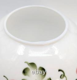 NOS! Vintage 9 Open Ball Glass Shade Hand Painted Floral GWTW 4 Fitter