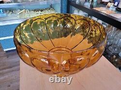 NOS Vintage Amber 14 Melon Glass Shade Old Formula Amber glass, not stained