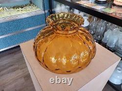 NOS Vintage Amber 14 Melon Glass Shade Old Formula Amber glass, not stained