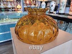 NOS Vintage Amber 14 Melon Glass Shade Old Formula Amber glass, not stained