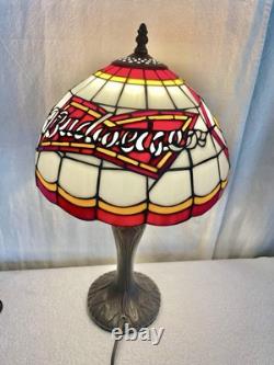 NWOT Vintage Style Lamp With'BUDWEISER' Logo Tiffany Like Lamp Shade 21 Tall
