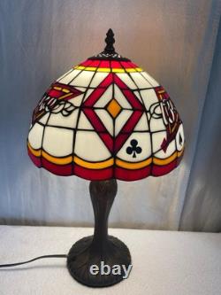 NWOT Vintage Style Lamp With'BUDWEISER' Logo Tiffany Like Lamp Shade 21 Tall
