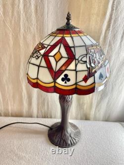 NWOT Vintage Style Lamp With'BUDWEISER' Logo Tiffany Like Lamp Shade 21 Tall