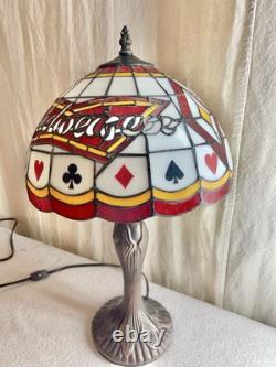 NWOT Vintage Style Lamp With'BUDWEISER' Logo Tiffany Like Lamp Shade 21 Tall
