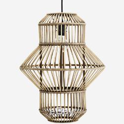 Natural Wooden Bamboo Design Ceiling Light LampShade Pendant Lighting & Cord
