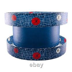 New Mid Century Vintage Atomic Style Denim Blue Fiberglass Lace 3 Tier Shade