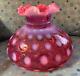 Outstanding Fenton Cranberry Opalescent Coin Dot Glass Lamp Shade Mint! 10 Inch