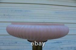 Original Large Swirl Antique Pink Rose Color Torchiere Floor Lamp Shade