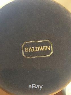 PAIR 2 Vintage BALDWIN BRASS Bouillotte SERPENTINE CANDLE LAMPS, 2 LIGHT. SHADES