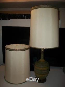 PAIR (2) Vintage STIFFEL Drum Lamp SHADES