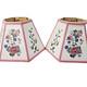 Pair Hexagon Vtg Lampshade Pierced Paper Cellulose Interior Spider Metal Fit
