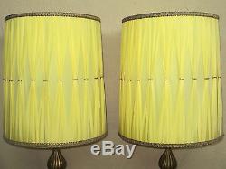 Pair Vintage Midcentury Retro 1972 Ef Ef Industries Lamps Barsony Style Shades