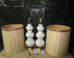 Pair Vintage Retro MID Century Table Lamps & Orginal Shades