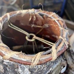 PAIR VTG. RUSTIC ADIRONDACK HANDMADE BIRCH BARK LAMP SHADE 6x5x3