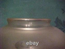 PAIR of GREAT Wheel Cut Grape & Flower Argand Lamp Shades 9 Tall 3-1/8 Fitters