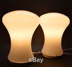 PAIR of VTG CZECH MODERNISM 1960's table lamps, Milk Glass Shade Great Design