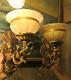 Pr Sconces Vintage Deco Mermaid Brass Bronze Lamp Lady Alabaster Shades Spain