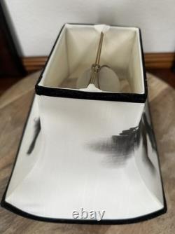Pagoda Style Lamp Shade Hand Painted Zen Mountain Mist Vintage Mid Century