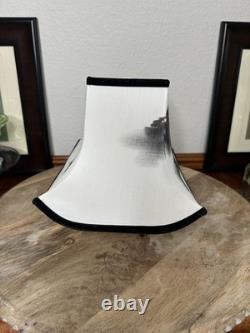 Pagoda Style Lamp Shade Hand Painted Zen Mountain Mist Vintage Mid Century
