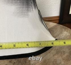 Pagoda Style Lamp Shade Hand Painted Zen Mountain Mist Vintage Mid Century