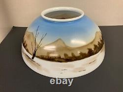 Painted Hanging library kerosene oil lamp shade cabin house mountains 14