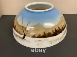 Painted Hanging library kerosene oil lamp shade cabin house mountains 14