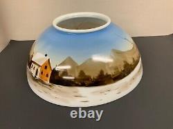 Painted Hanging library kerosene oil lamp shade cabin house mountains 14