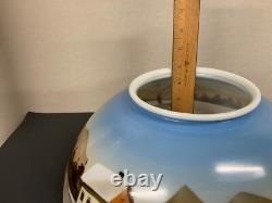 Painted Hanging library kerosene oil lamp shade cabin house mountains 14