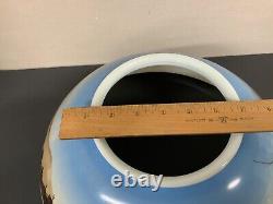 Painted Hanging library kerosene oil lamp shade cabin house mountains 14