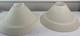 Pair 13.5 Diameter, Vianne White Textured Glass Lamp Shade, Vintage Mouth Blow