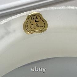 Pair 13.5 Diameter, Vianne White Textured Glass Lamp Shade, Vintage Mouth Blow