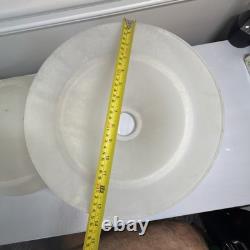 Pair 13.5 Diameter, Vianne White Textured Glass Lamp Shade, Vintage Mouth Blow