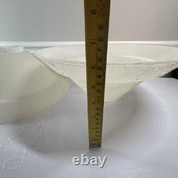 Pair 13.5 Diameter, Vianne White Textured Glass Lamp Shade, Vintage Mouth Blow