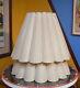 Pair 2 Vintage Leonard R Foss Scalloped 19 Round Linen Table Empire Lamp Shade
