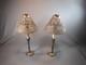 Pair Antique / Vintage Gorham Co. 082 Pierced Metal Candle Lamp Shades & Bases