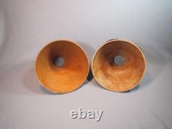 Pair Antique / Vintage Gorham Co. 082 Pierced Metal Candle Lamp Shades & Bases