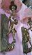 Pair French Vintage Cherub Shabby Chic Brass Wall Lights Lamps Sconce Shades