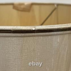 Pair MCM Vintage Large 16 1/2 Drum Barrel Fabric Lamp Shade Wrapped In Plastic