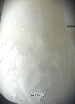 Pair Muller Freres Luneville Art Nuevo Satin Glass Antique Lamp Shades Signed