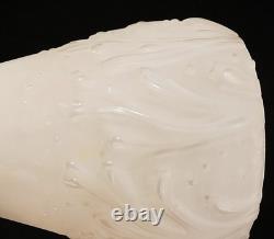 Pair Muller Freres Luneville Art Nuevo Satin Glass Antique Lamp Shades Signed