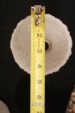 Pair Muller Freres Luneville Art Nuevo Satin Glass Antique Lamp Shades Signed