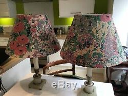 Pair Of Large Vintage 70s/80s Funky Floral Designer Laura Ashley Lampshades