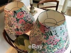 Pair Of Large Vintage 70s/80s Funky Floral Designer Laura Ashley Lampshades