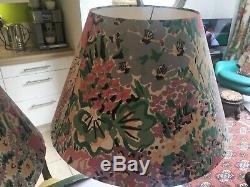 Pair Of Large Vintage 70s/80s Funky Floral Designer Laura Ashley Lampshades