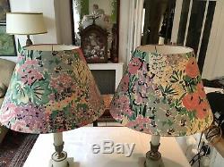 Pair Of Large Vintage 70s/80s Funky Floral Designer Laura Ashley Lampshades