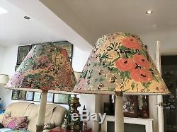 Pair Of Large Vintage 70s/80s Funky Floral Designer Laura Ashley Lampshades