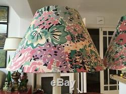 Pair Of Large Vintage 70s/80s Funky Floral Designer Laura Ashley Lampshades